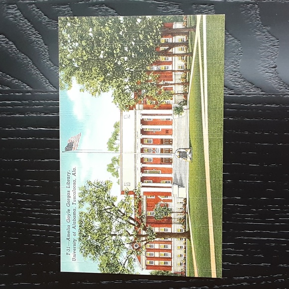 Postcard AL Amelia Gayle Gorgas Library University of Alabama Tuscaloosa Alabama - Picture 1 of 4